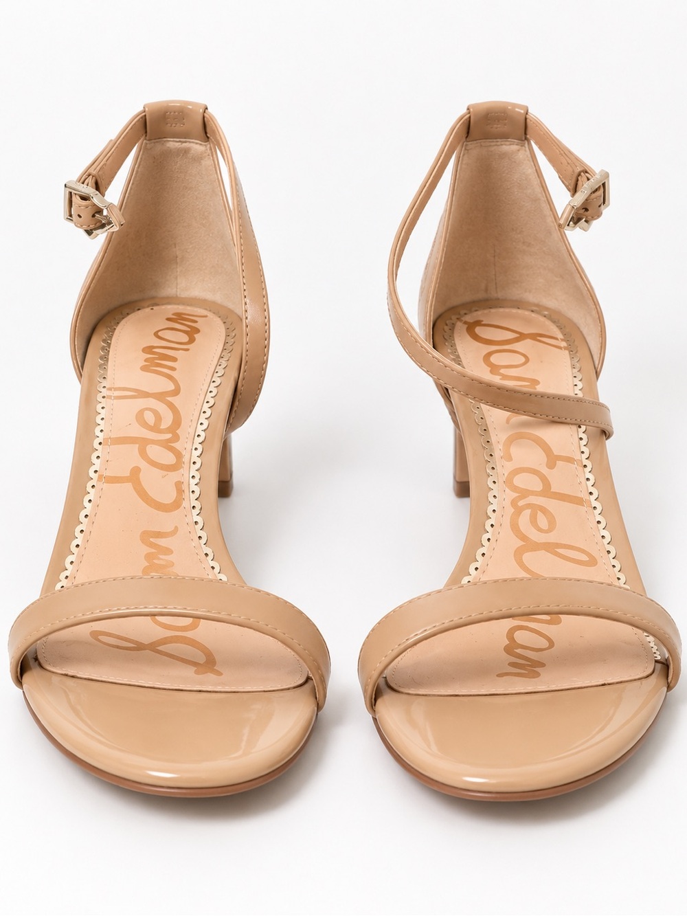 Sam Edelman Nude Patent Ankle-Strap Heels